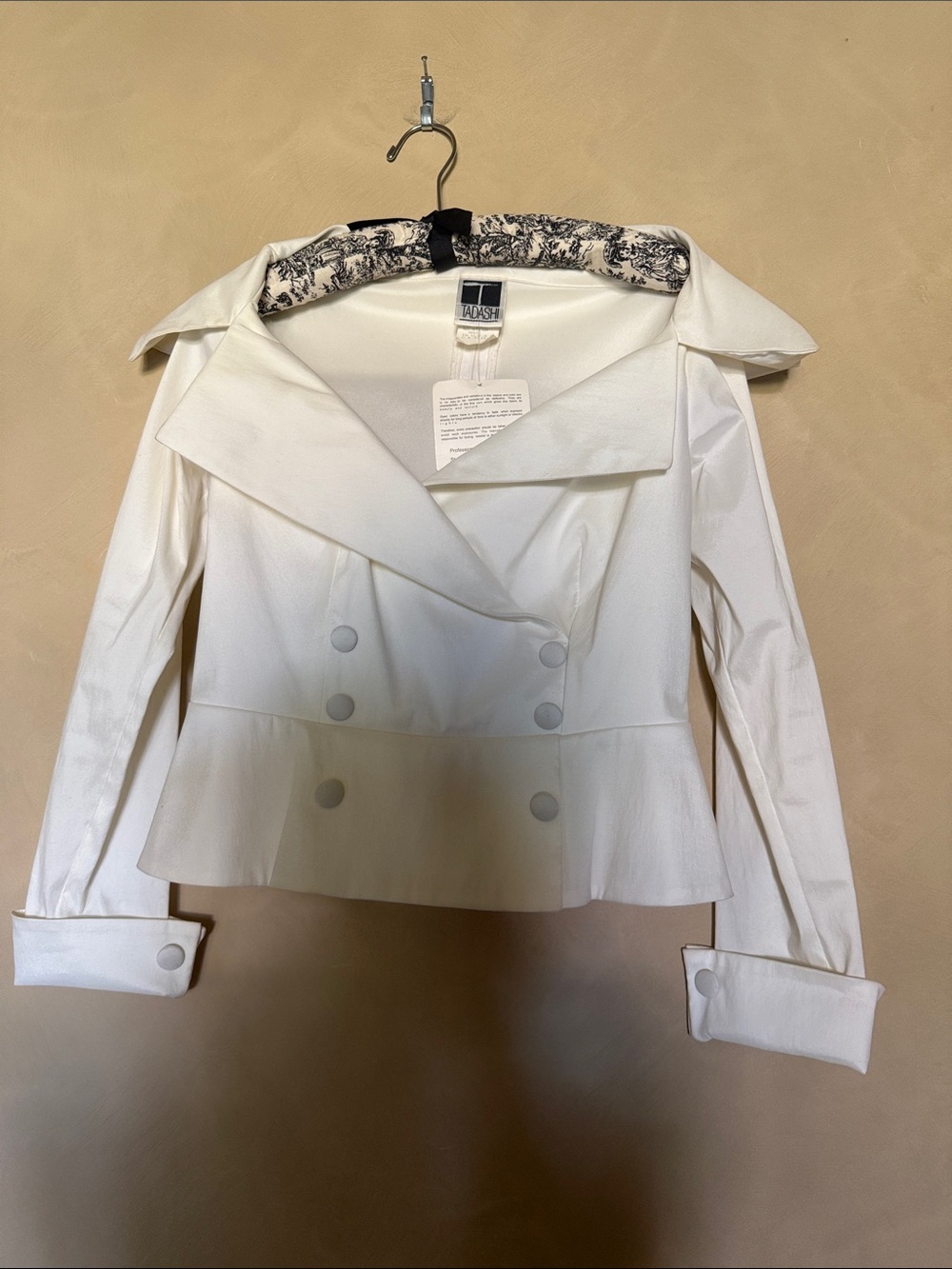 Tadashi Shoji White Jacket Blouse size 12